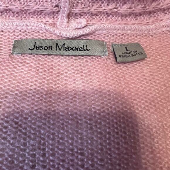Jason Maxwell cardigan sweater soft pink lightweight open front long length Sz L - Picture 6 of 8